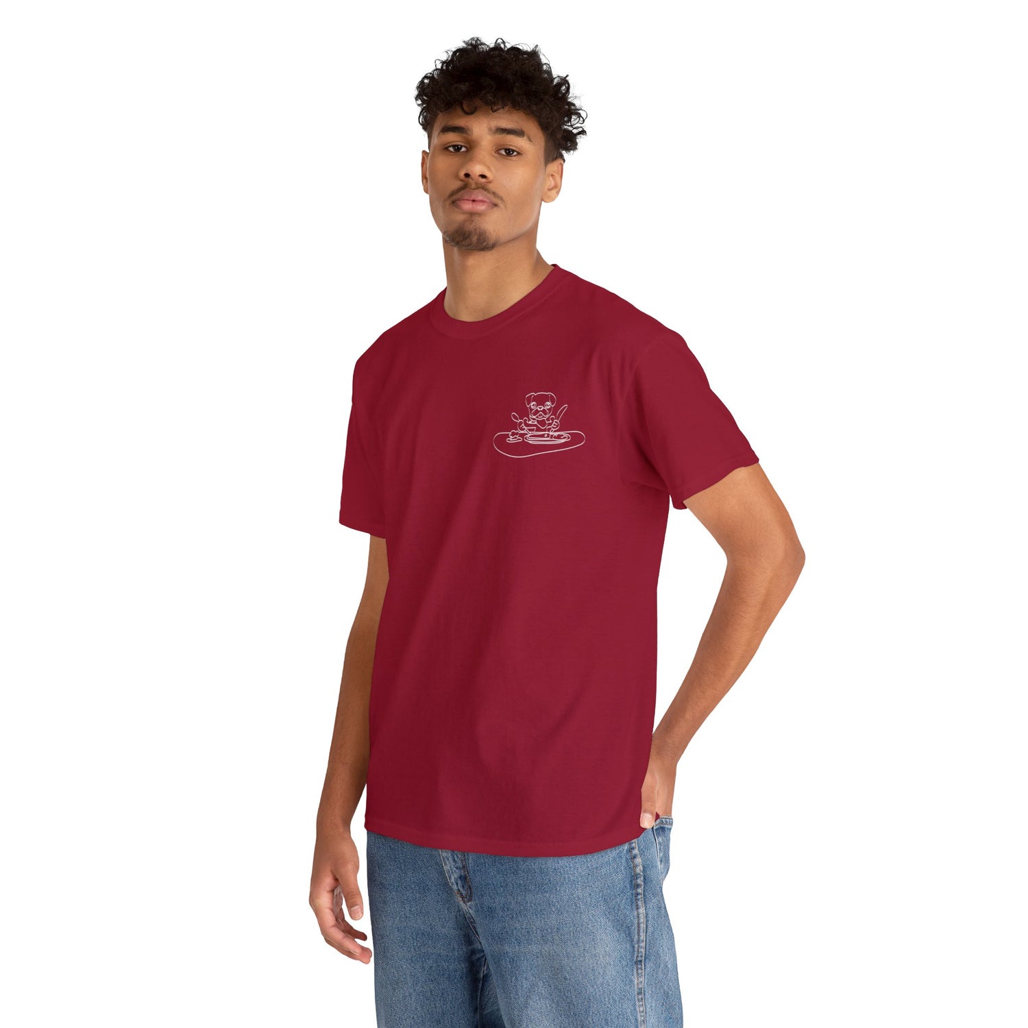 HUMAN FOOD PLEASE TEE CARDINAL RED