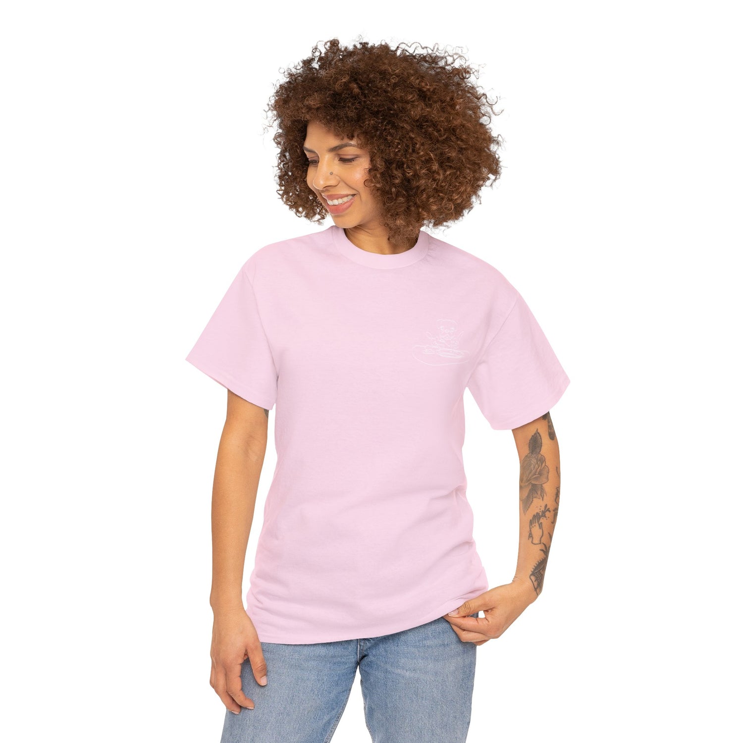 HUMAN FOOD PLEASE TEE PINK