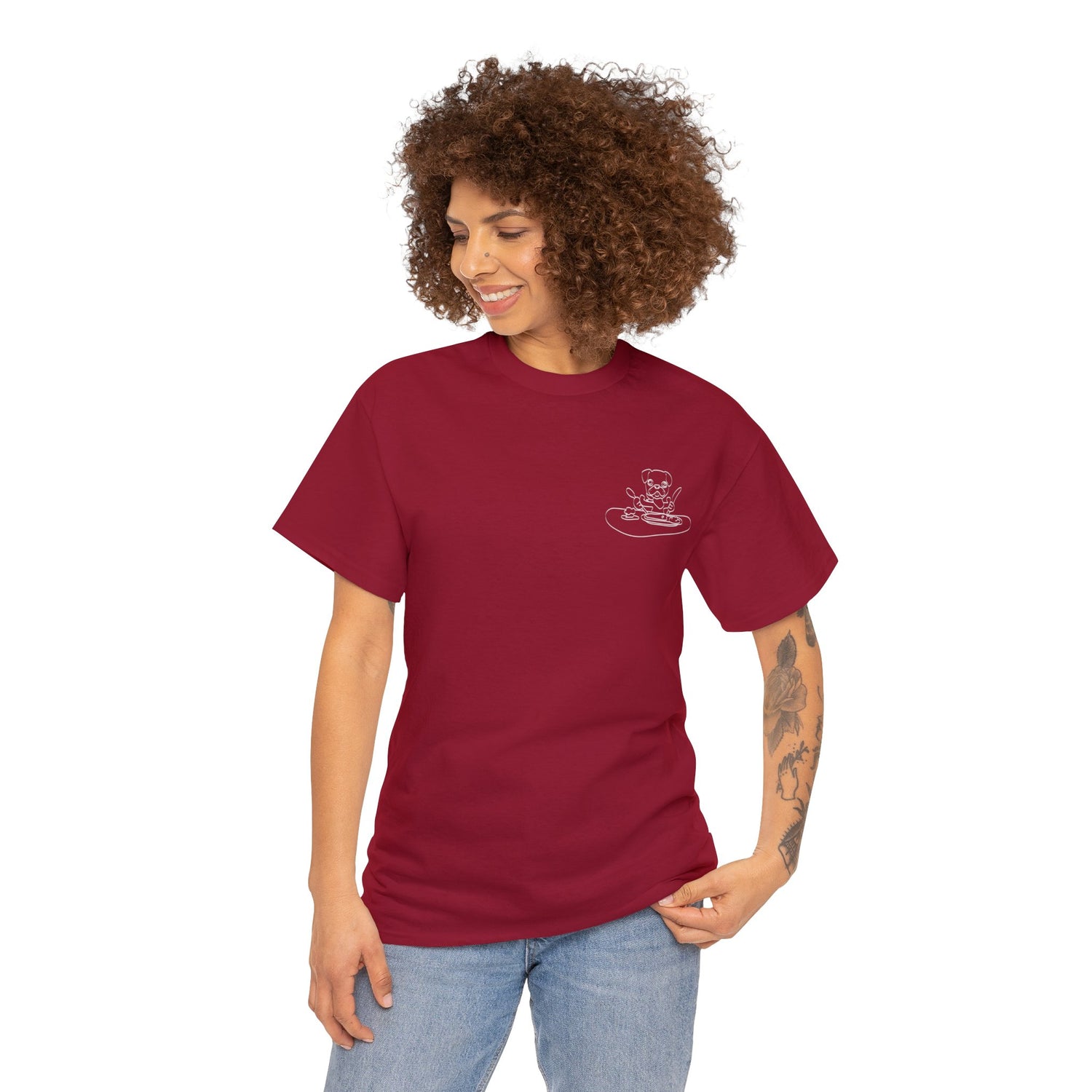 HUMAN FOOD PLEASE TEE CARDINAL RED