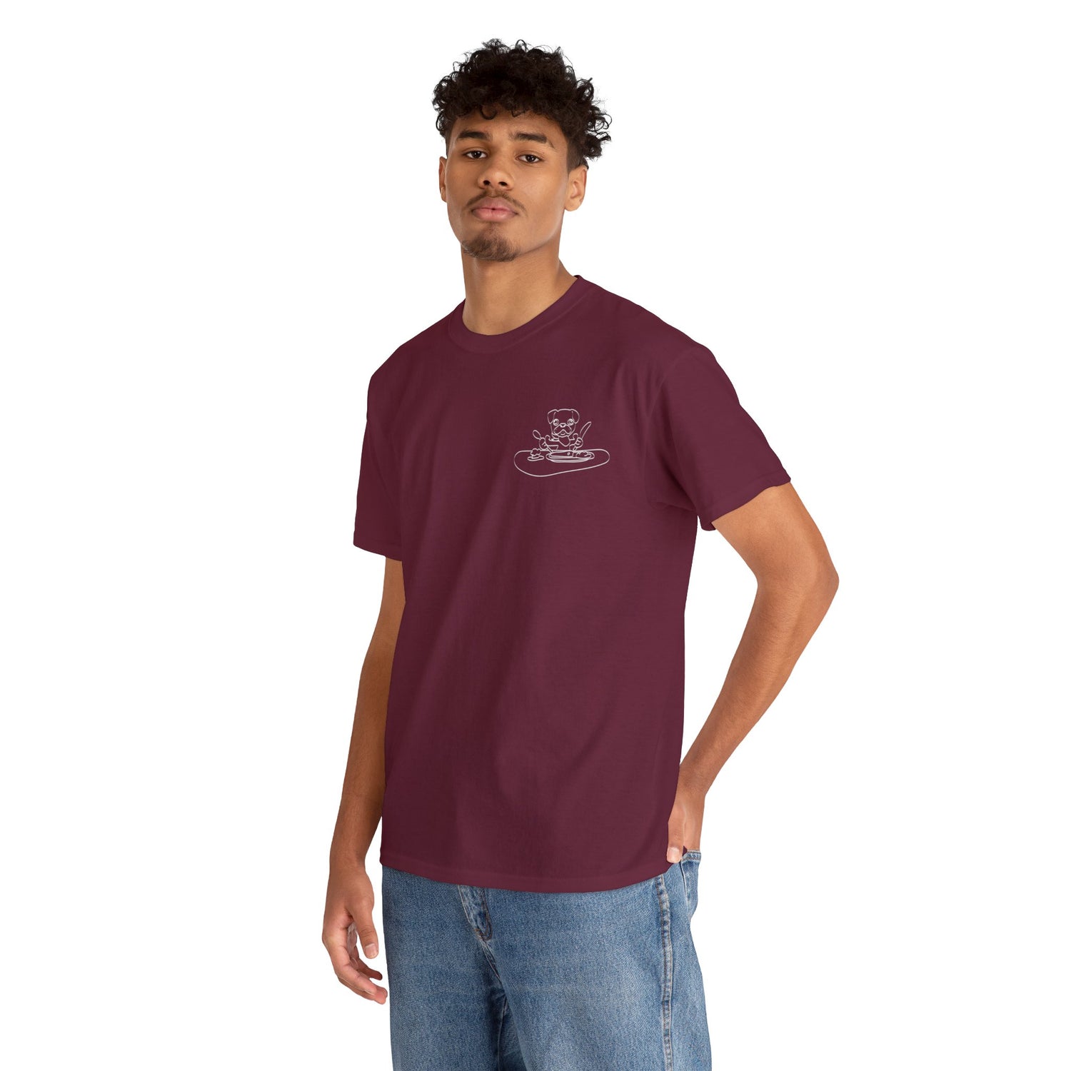 HUMAN FOOD PLEASE TEE MAROON